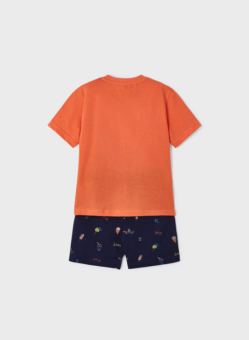 Mayoral Boys Orange Bermuda Set