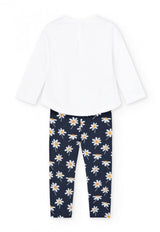 Boboli Girl Navy Daisy Legging Set