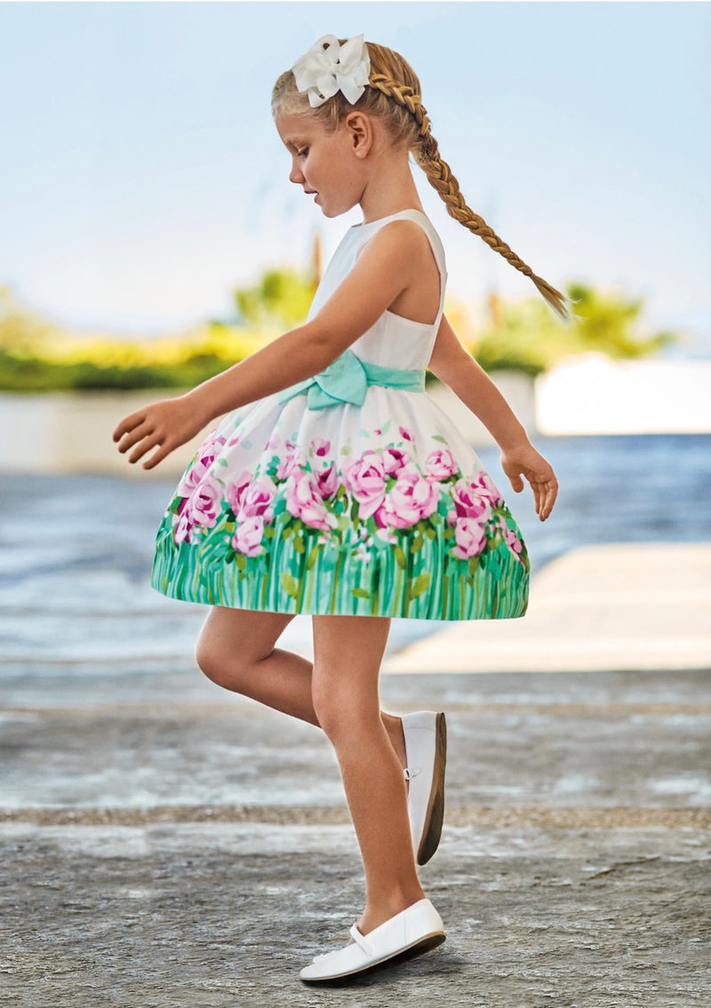 Mayoral Girl White Roses Dress